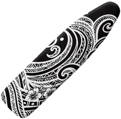 Ironing Board Covers 122 x 38cm Black White Easy-Fit for Protecting Ironing Board Size Up to 122 x 40cm, Universal Elasticated Cover
