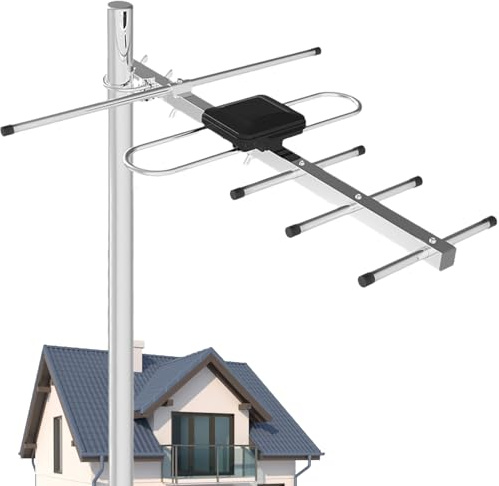 TV Aerial Outdoor Yagi Directional Antenna – Compatible with All Smart & Non-Smart TVs – Supports 8K/4K/1080P Signal Reception – Waterproof & Weatherproof Housing – 8M Coaxial Cable Included