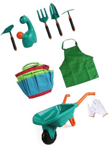 CAZSTYK Kinder-Garten-Set für Strandpark- und Heimabenteuer, fördert Kreativität und Familienbindung mit Rechen, Wagen, Schaufel, Familienaktivitätsspielzeug