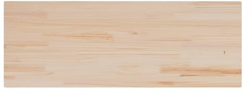 Mhdvray Tischplatte 110x40x2,5 cm Kiefer Massivholz unbehandelt Rechteckig Rustikales Design Küchenarbeitsplatte Schreibtischplatte Couchtischplatte für Wohnzimmer Büro Essbereich
