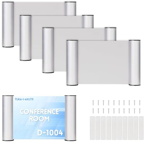 Umllpet Aluminium Türschild 148×105mm 5er Set, selbstbeschriftbar | Transparente Schutzabdeckung, kleb- und schraubbar, witterungsfest für Büro und Privat