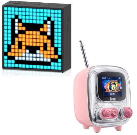 Divoom Timebox Evo Pixel Art Bluetooth Speaker and Tiivoo-2 Retro Bluetooth Speaker with DIY Pixel Art & FM Radio