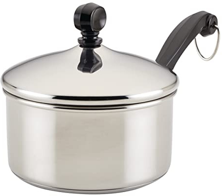 Farberware Classic Series Stainless Steel Sauce Pan with Lid, 1-Quart, Sauce Pans, Silver