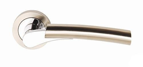 Excel Hardware Ultimo Designer Lever on Rose Door Handles - Satin Nickel / Polished Chrome by Excel