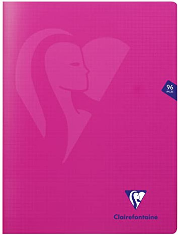 Clairefontaine 313362C Un Lot de 10 Cahiers Agrafés Mimesys Roses - 24x32 cm - 96 Pages Petits Carreaux - Papier Blanc 90 g - Couverture Polypro