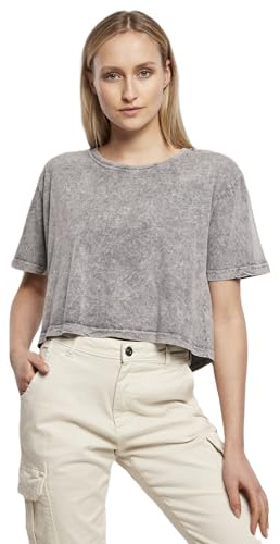 Build Your Brand Damen Ladies Acid Washed Cropped Tee T-Shirt