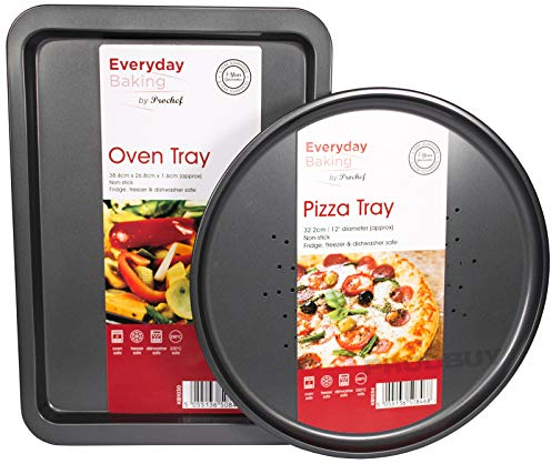 ProChef Brand Non-Stick Baking Tray Sets (Oven Tray & Pizza Tray)