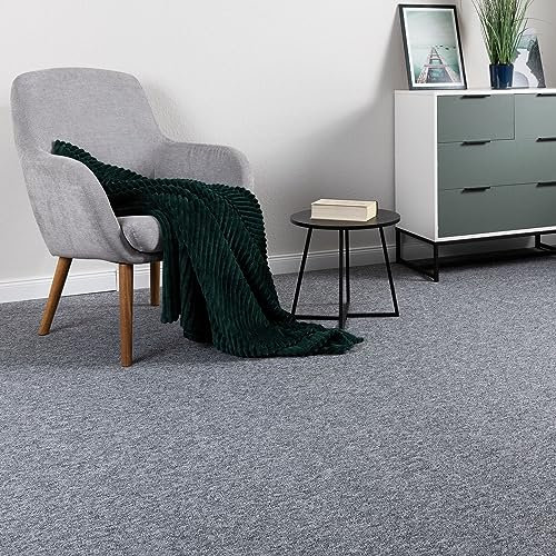 Steffensmeier Schlingen Teppichboden Meddon XL Meterware | Auslegware für Flur Büro | 1m 2m 3m 4m 5m breit! | Grau, Größe: 500x1000 cm