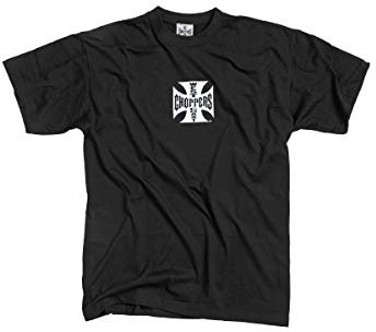 West Coast Choppers Men T-Shirt OG Classic, Color:Black/White, Size:S