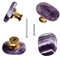 uulu 4Pcs Amethyst-Stone-Dresser-Knobs, Purple-Crystal-Cabinet-Gems-Knob, Cupboard-Gemstone-Pulls-Handles for Furniture Door DIY with Screws (Amethyst)