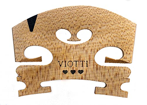 Viotti Violinensteg 44: feinere Violinensteg, aus massivem Ahorn, vorgeschnitten und vormontiert, passend für die meisten 44Violinen, hergestellt von hochqualifizierten Experten für schärferen