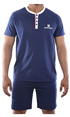 Serge Blanco Homme Serge Blanco Pyjama Ser/1/Enc Ensemble de pijama, Bleu, M