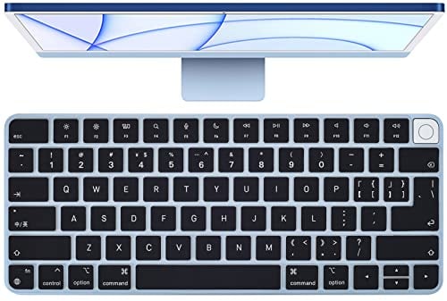 Keyboard Cover for 2024 2023 2021 Apple iMac 24 Inch Magic Keyboard M4 M3 Chip with Touch ID A3118 A2449 Keyboard Cover Skin, iMac 24 Inch M1 Chip Magic Keyobard A2450 Keyboard Skin Accessories, Black