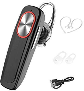 rongweiwang Bluetooth 4.1 Auricolare Single Business Cuffia Stereo Sound Auricolare Singola Cuffia Wireless Vivafree Chiamata Auricolare Wireless Auricolare, Nero