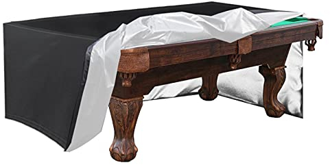 Yiida Billardtischabdeckung, 7ft, Abdeckplanen für Billardtisch, 235 X 135 X20 cm, Staubschutz, Wasserfest, Heavy Duty 210D Polyester, Schwarz