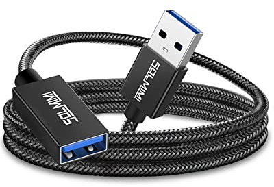 SOLMIMI USB Verlängerung Adapterkabel USB A Stecker auf A Kupplung USB Erweritungskabel für USB-Stick, Tastatur, Drucker, Scanner, PS4, PS5, USB Hub, Kamera, externe Festplatte - 2.4m