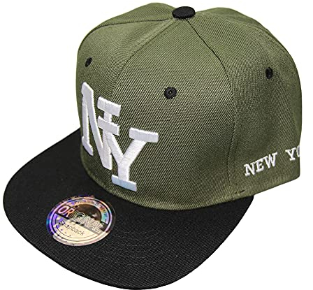 beybey NY Baseball Snapback Cap New York originelle Caps für Coole Typen (Olive schwarz)