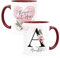 SpecialMe® Kaffee-Tasse mit Name und Spruch mit Herz Initiale Monogramm Dankeschön personalisierte Geschenke Pflegerin bordeauxrot Keramik-Tasse