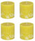 Stumpenkerzen Rustic 4er Set - Stumpenkerze, Blockkerze, Kerze, Adventskranz, Advent - Kein Ruß - Brenndauer: 75 Std. - viele Farben - 10x10 cm (Gelb)