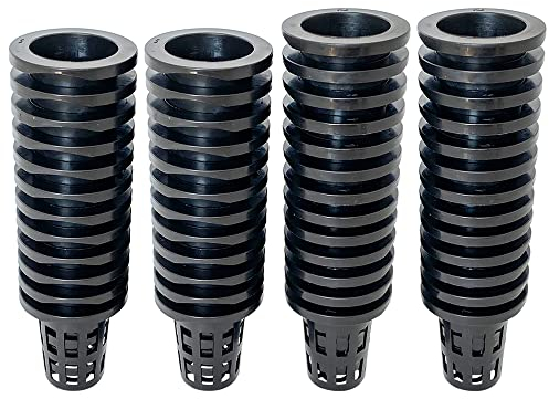 50 Stück 4,5 cm Garten-Netzbecher aus Kunststoff, mit Schlitzen, rund, robust, für Zuhause, Garten, Eimer, Korb, Pflanzentöpfe für Hydrokultur/Aquaponik/Orchideen/Steinwollwürfel (schwarz)