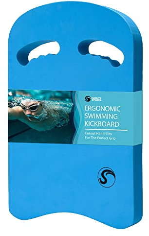 Sunlite Sports Schwimmbrett mit ergonomischen Griffen, Einheitsgröße, für Kinder und Erwachsene, Pooltraining, Schwimmhilfe, für Anfänger und Fortgeschrittene, Erwachsene Ergo Blau