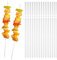 Brochettes de Barbecue en Acier Inoxydable de 40x0,8 cm, Brochettes en métal Plat, bâtons de Cocktail, Brochettes de Légumes Pics en Verre à Martini réutilisables 20pcs