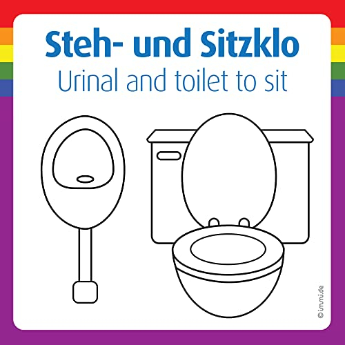 immi 4x Steh- und Sitzklo queer Aufkleber 98mm