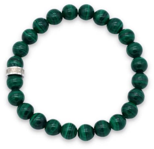 LAVISA Edelstein Armband - Echte Naturstein Perlen | Kristalle, Heilsteine | Onesize Unisex (Malachit 8mm)