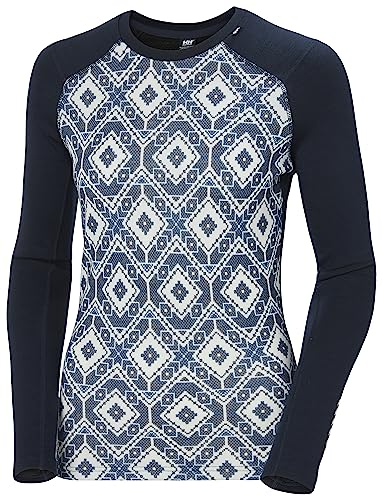 Helly Hansen Damen W Lifa Merino Midw Gra Crew, Marineblau, XL