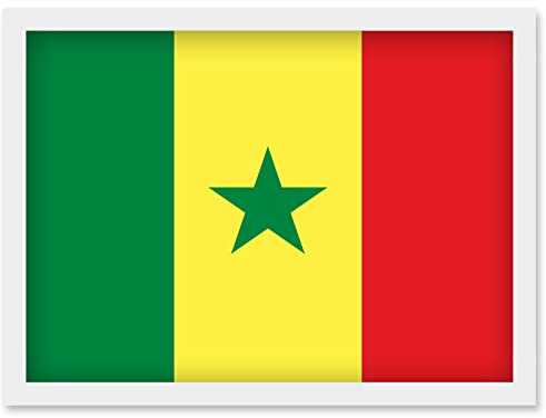 Artery8 Senegal National Flag Patriotic Vexillology World Flags Country Region Poster Artwork Framed Wall Art Print A4