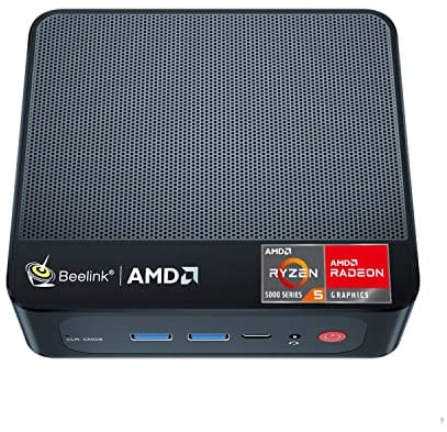 Beelink SER5 Pro Mini PC, AMD Ryzen 7 5825U (8C/16T, bis 4.5 GHz) 16GB DDR4 RAM 500GB NVMe SSD Mini Desktop Computer 4K 60Hz Triple Display, WiFi6+BT5.2, HDMI/DP/USB3.2