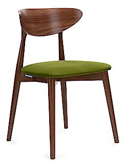 Konsimo Rabi Esszimmerstühle - Modern Holzstuhl 79x45x47cm - Küchenstühle - Stuhl Esszimmer, Küche, Wohnzimmer - Universal Esstisch Stühle mit Weicher Polsterung - Oliv/Mittlerer Nussbaum