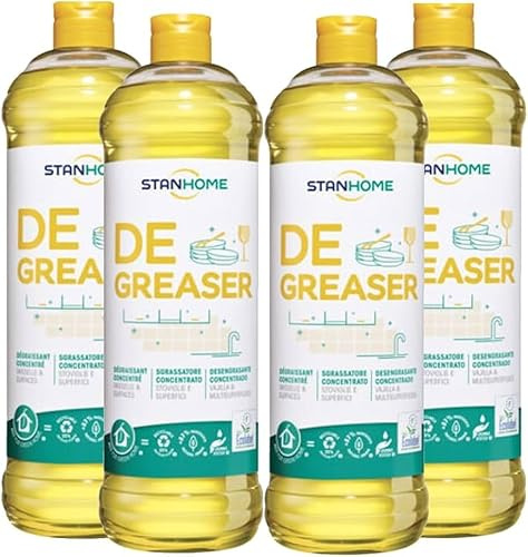 STANHOME Degreaser Dégraissant pour usage domestique et industriel – Dégraissant total, multi-surfaces, vaisselle, verrerie, cuisine (original, 4 litres)