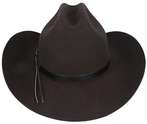 Xposed Steifer Cowboyhut für Herren aus 100% Reiner Wolle, Outback Cattleman, Western Rancher mit breiter Krempe [CY313BRN-BROWN-M]