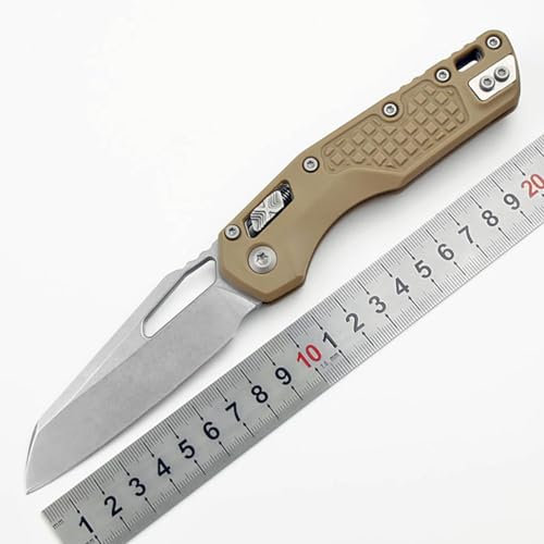 Joa Couteau pliant M390 - Couteau de poche contre l'acier - Couteau à trou tranchant - Couteau de camping portable - Petit couteau d'extérieur - Couteau de chasse multifonction - Couteau de randonnée