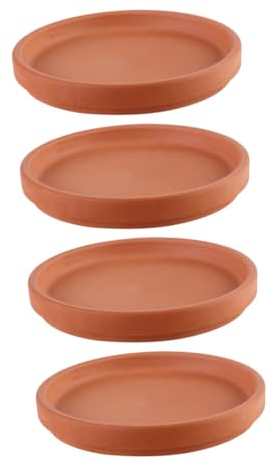 BESPORTBLE Soucoupes Rondes en Terre Cuite pour Plantes Dintérieur Et Dextérieur Lot De 4