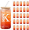 DETENE 550ML Verre avec couvercle et paille Tasse à smoothie en verre personnalisée Verres réutilisables avec couvercle Choix de cadeaux d'anniversaire ou de Noël pour hommes et femmes (K)