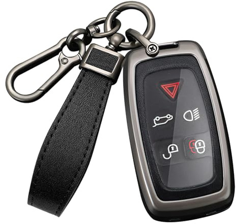 HIBEYO Smart Autoschlüssel Hülle passt für Land Rover Discovery 4 schutzhülle Schlüsselhülle Passt für Range Rover Sport Vouge 2009 2010 2011 2012 Schlüsselgehäuse Schlüsselbund 5tasten-Schwarz