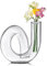 Joeyan Petit Vase à Fleurs en Verre Transparent - Fait à La Main, Décoratif Géométrique pour Centres de Table Modernes, Salon, Bureau - Abstrait de 12cm pour Fleurs Simples et Sèches