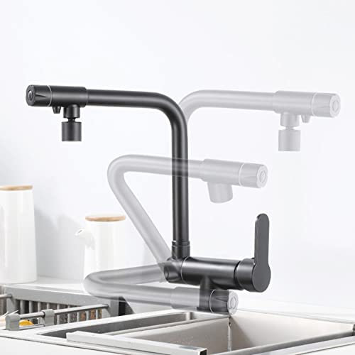 Kitchen Drinking Taps Sink Mixer 2 Mode 3 Way Water Filter Tap Cold and Hot Water Kitchen Mixer Filter Tap Sink Mixer for Window Installation 3-in-1 Mixer Tap Sink Fitting Black Keep it in mind