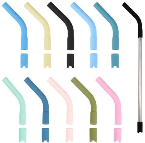 Reusable Silicone Tip, 10 PCS Anti-Scald Straw Tips for Metal Straws & Other 0.31 (8mm) Straws