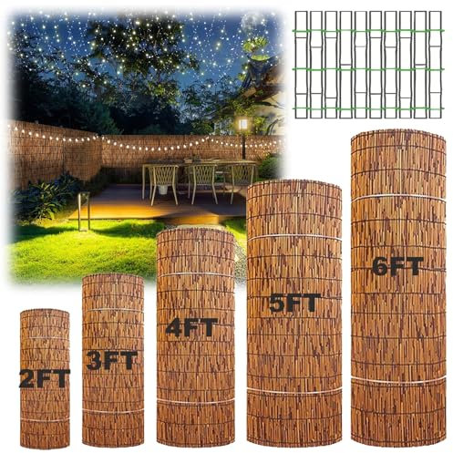 CMJYMX Brise-Vue Clôture en Roseau Naturel - 60X400CM | 70X500CM | 80X600CM | 90X700CM - Clôture De Balcon en Bambou pour Extérieur, Jardin, Décoration De Terrasse (Rouleau De Clôture)(H50*L300cm)