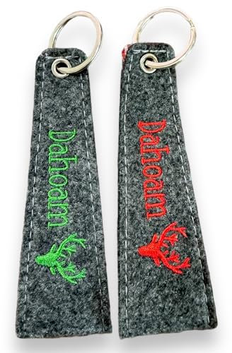 GILDE Schlüsselanhänger Dahoam aus Filz mit Hirschkopf in Rot oder Grün erhältlich