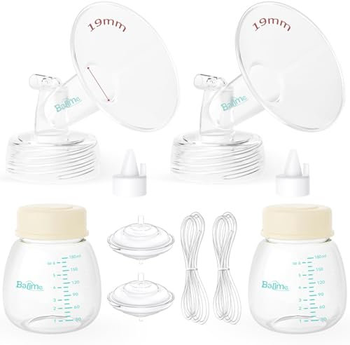 Breast Pump Parts Compatible with Spectra S1/S2/9 Plus, Not Original Accessories, Full Set Replacements Include 19mm Flanges, Valves, Backflow Protectors (Duckbills Included), Tubings and Bottles