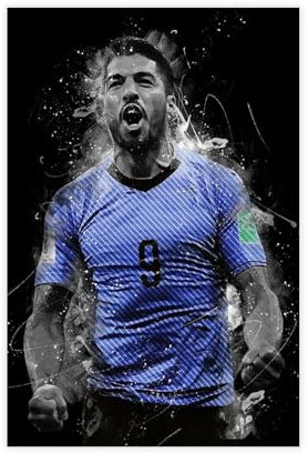 GJHTQLP Luis Suarez Leinwand-Poster, Schlafzimmerdekoration, Landschaft, Büro, Raumdekoration, Geschenk, 30 x 45 cm, 2 Stück