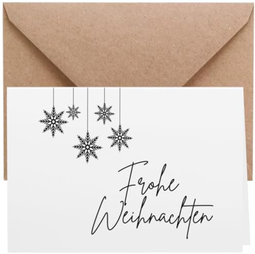 ZETTMANN® 20er Premium Weihnachtskarten mit Umschlag Set - 10 Weihnachtskarten und 10 Umschläge für Weihnachtskarte Klappkarten (Schlicht)
