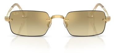 Ray-Ban A$AP Rocky RB3928 Rechteckige Sonnenbrille mit Draht, Gold/Braun, goldfarbener Farbverlauf, verspiegelt, 54 MM