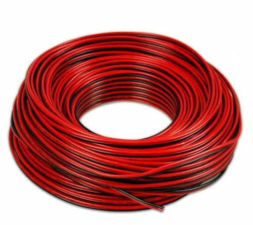 Cavo audio 85 metri bipolare matassa per casse stereo rosso nero