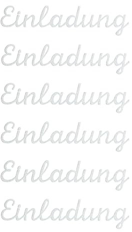 Oblique Unique 6x Einladung Sticker Aufkleber Weiß Glitzernd zum Basteln Karten Scrapbooking Dekoration Verzierung Einladungskarten