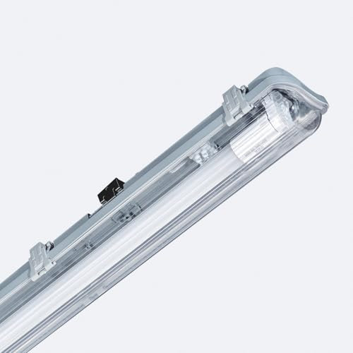 LEDKIA LIGHTING Pantalla Estanca 120cm IP65 con Tubo LED Cristal 18W 140lm/W 6000K Blanco Frío